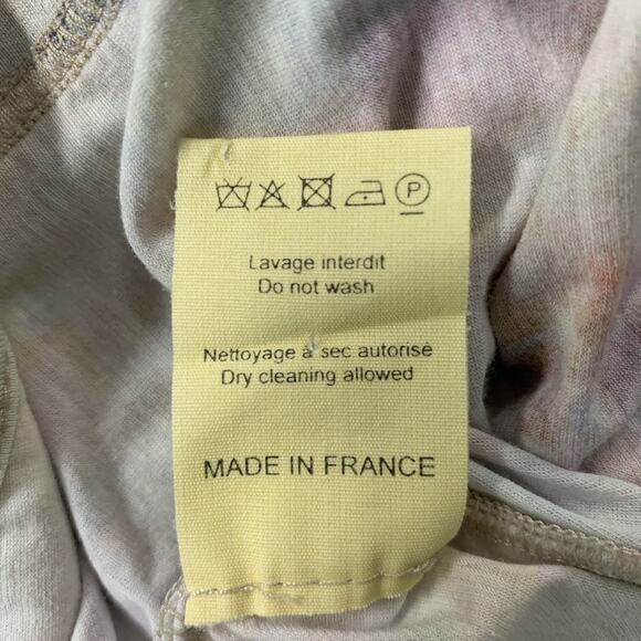 NINA RICCI Size 8 Pink Multicolour Cotton & Elastane Tie Dye Blouse - Picture 5 of 6